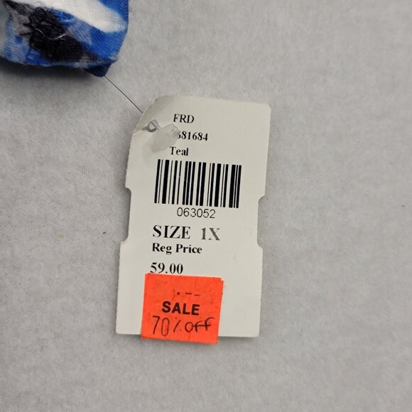 French Dressing Jeans XXL Floral Graphic Burnout Tee Art Rhinestones New - Picture 8 of 11